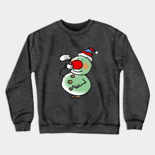 winter snowman drinking coffee Crewneck Sweatshirt